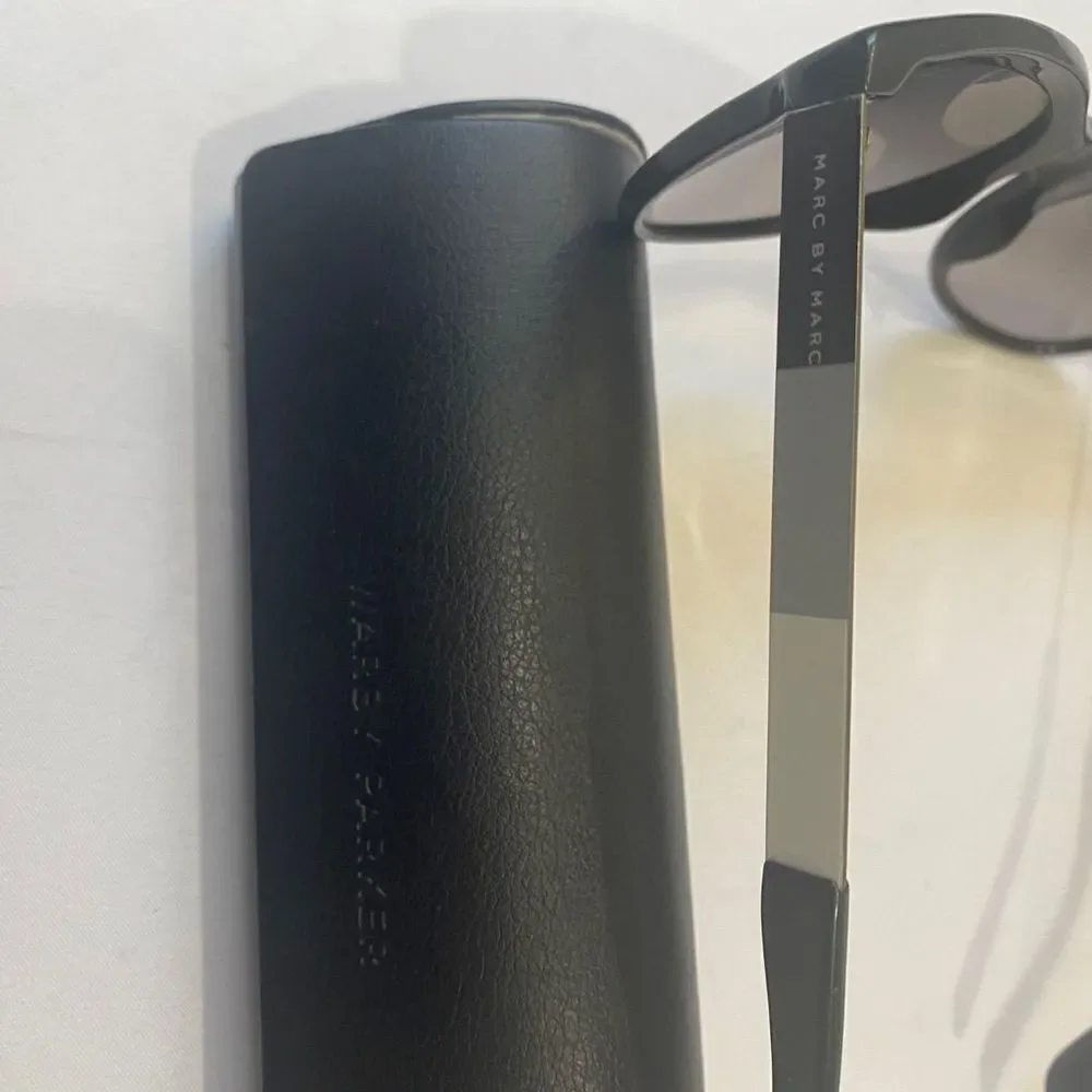 Marc by Marc Jacobs Sunglasses Black on Black with Brown,Silver, Gray Metal